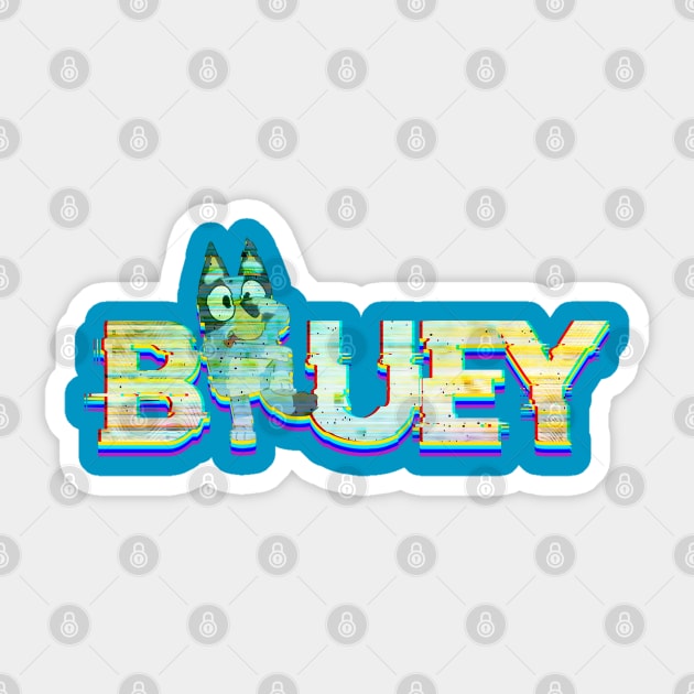 Blu-Glitch Sticker by Luba